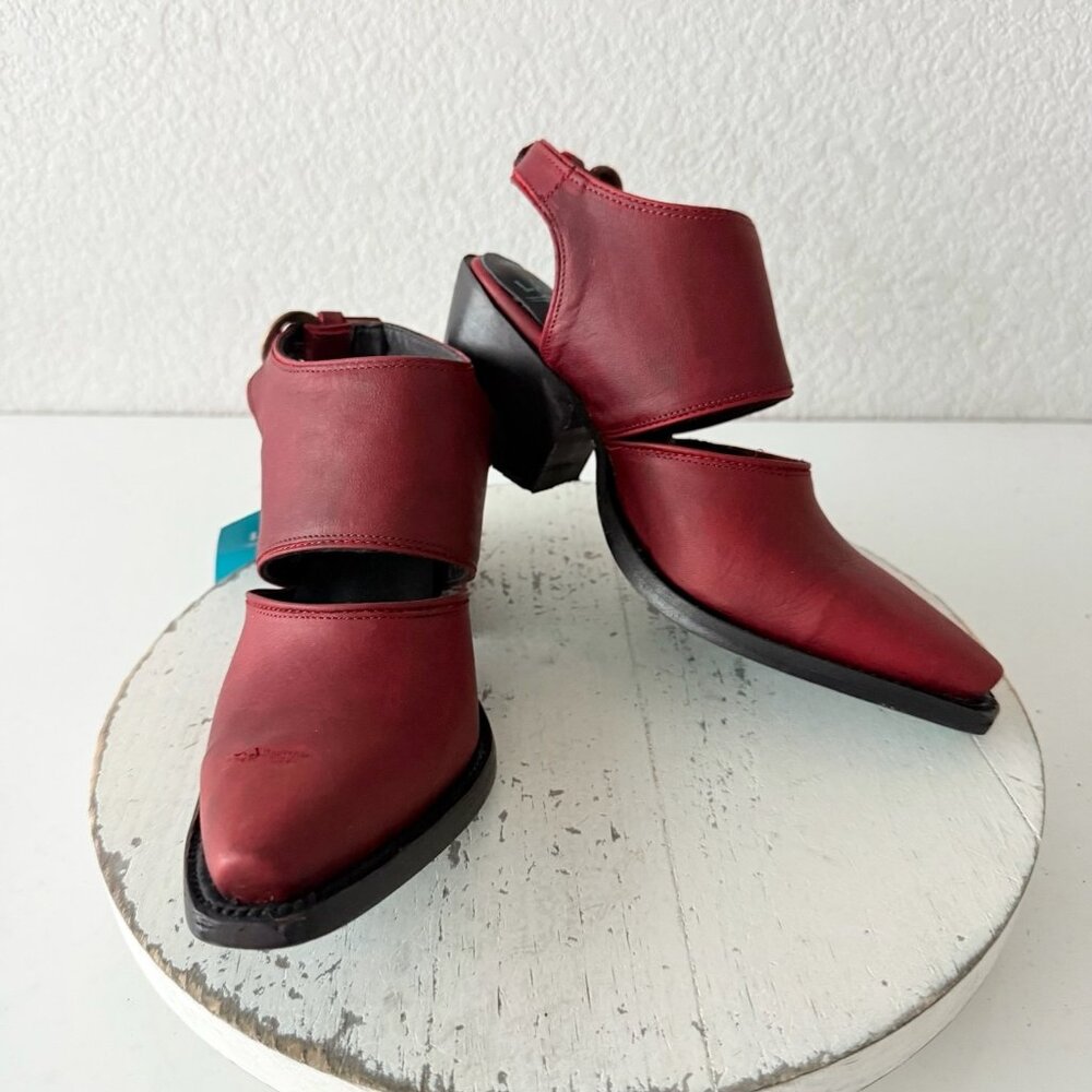Lane Robin Mule Red Cowboy Boots Womens Western Short Ankle Snip Toe Size 5 - Picture 12 of 12